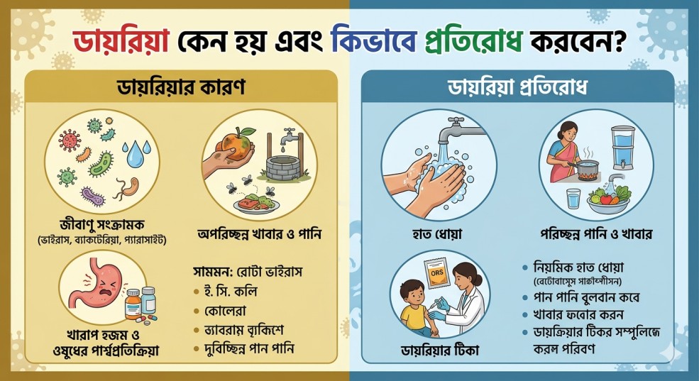 ডায়রিয়া কেন হয় এবং কিভাবে প্রতিরোধ করবেন?