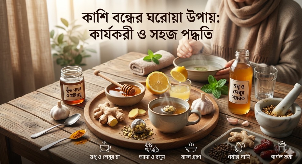 কাশি বন্ধের ঘরোয়া উপায়: কার্যকরী ও সহজ পদ্ধতি 
