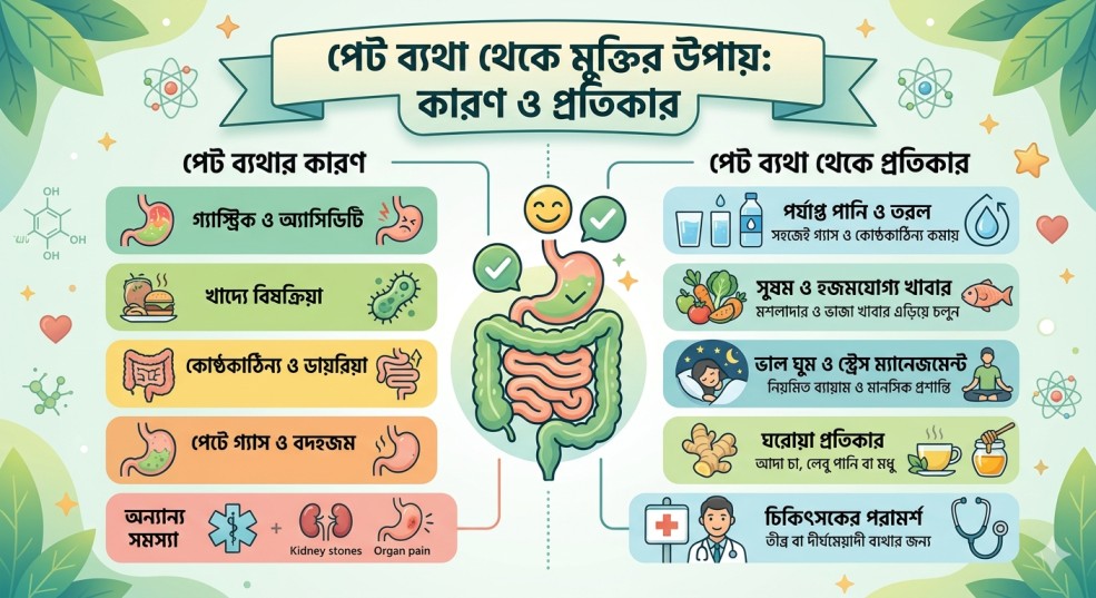 পেট ব্যথা থেকে মুক্তির উপায়: কারণ ও প্রতিকার
