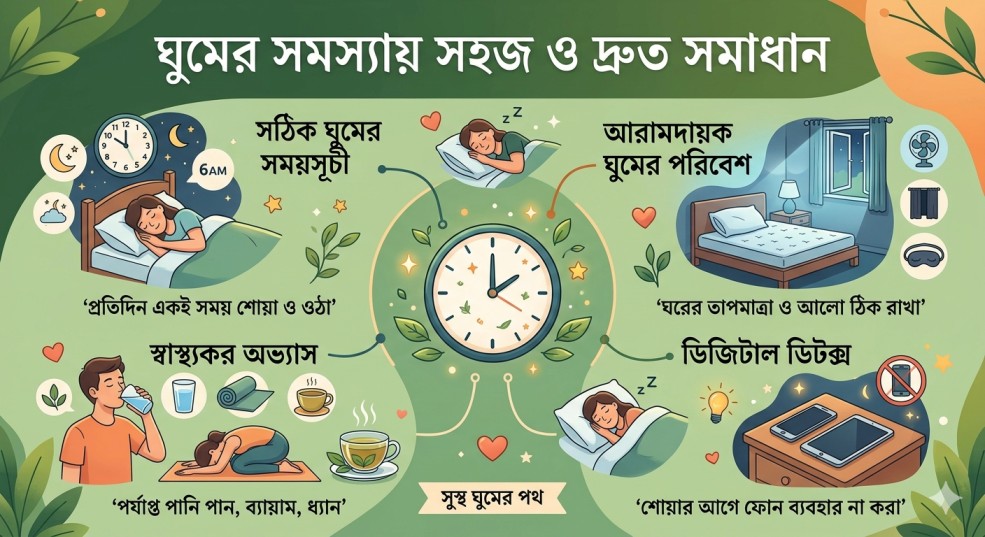 ঘুমের সমস্যায় সহজ ও দ্রুত সমাধান