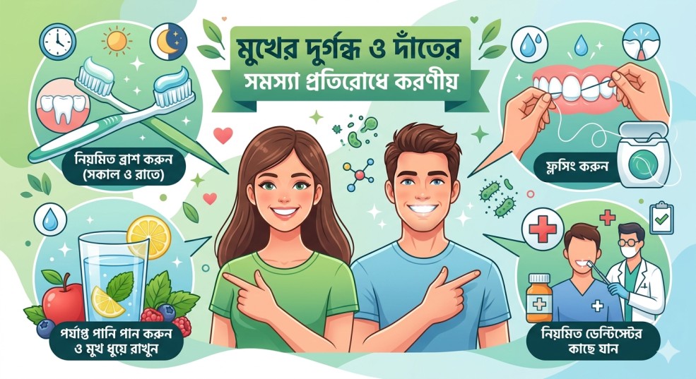মুখের দুর্গন্ধ ও দাঁতের সমস্যা প্রতিরোধে করণীয়