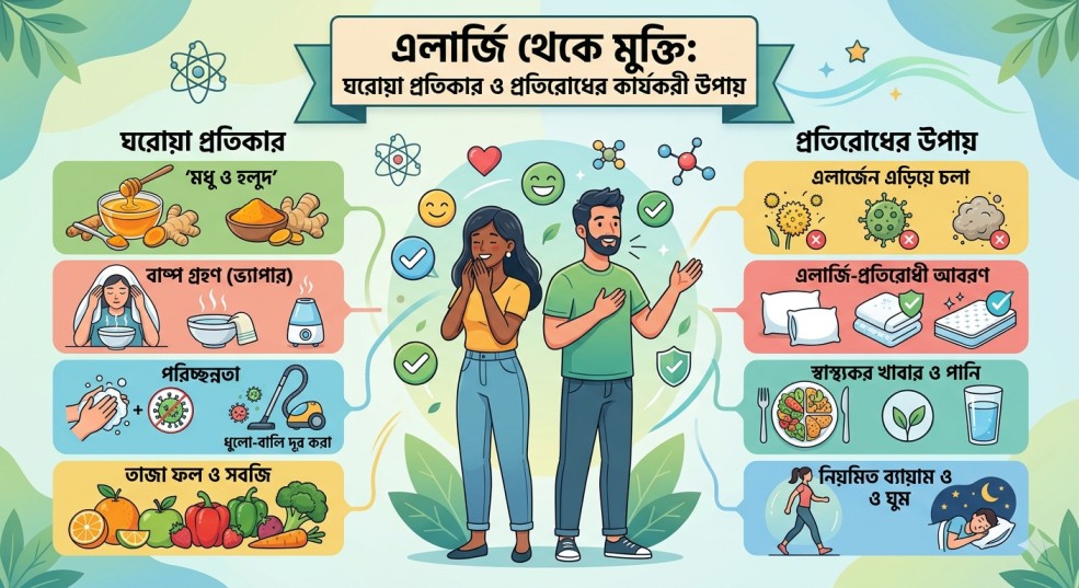 এলার্জি থেকে মুক্তি: ঘরোয়া প্রতিকার ও প্রতিরোধের কার্যকরী উপায়