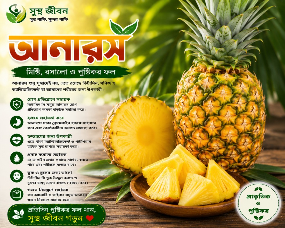 আনারস খাওয়ার উপকারিতা — বিস্তারিত