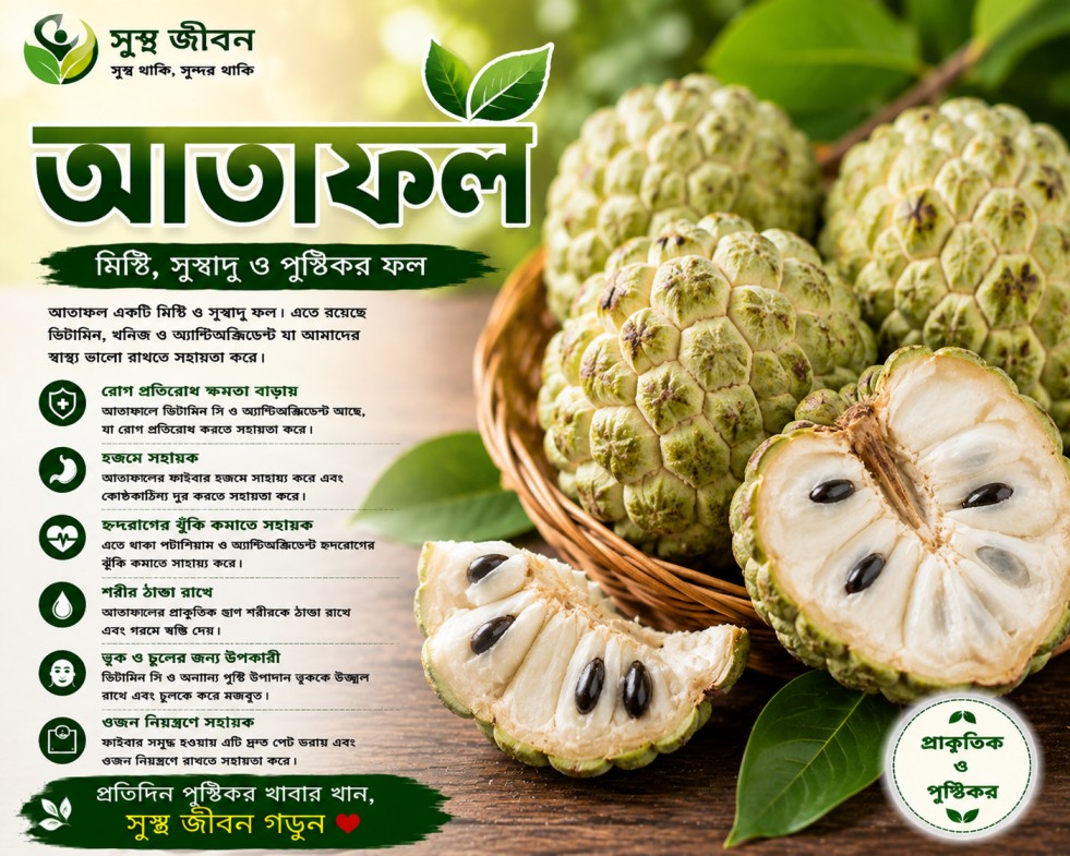 আতাফল: স্বাদ, পুষ্টি ও স্বাস্থ্য উপকারিতার বিস্তারিত নির্দেশিকা