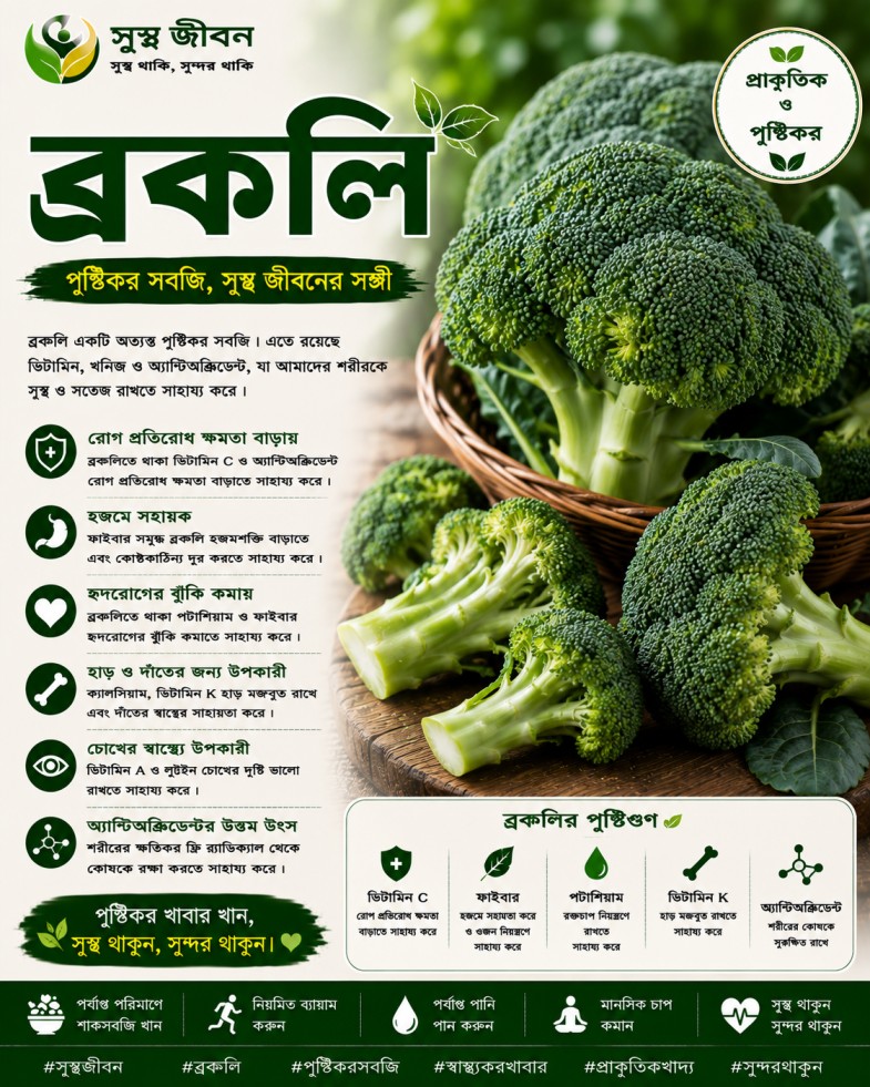 ব্রোকলির পুষ্টিগুণ ও উপকারিতা — বিস্তারিত গাইড